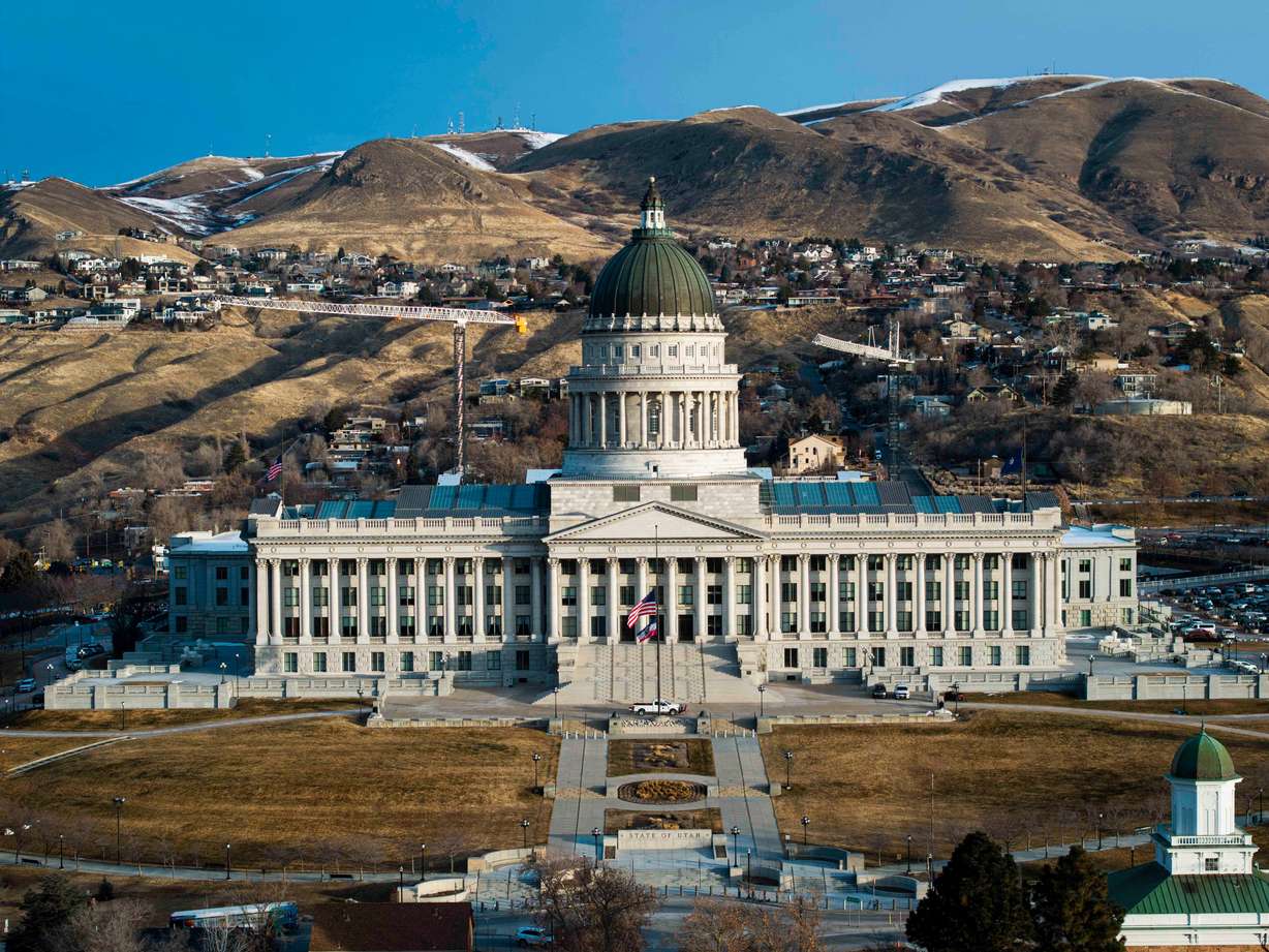 The Utah State Capitol stands in Salt Lake City on the first day of the legislative session on Tuesday.