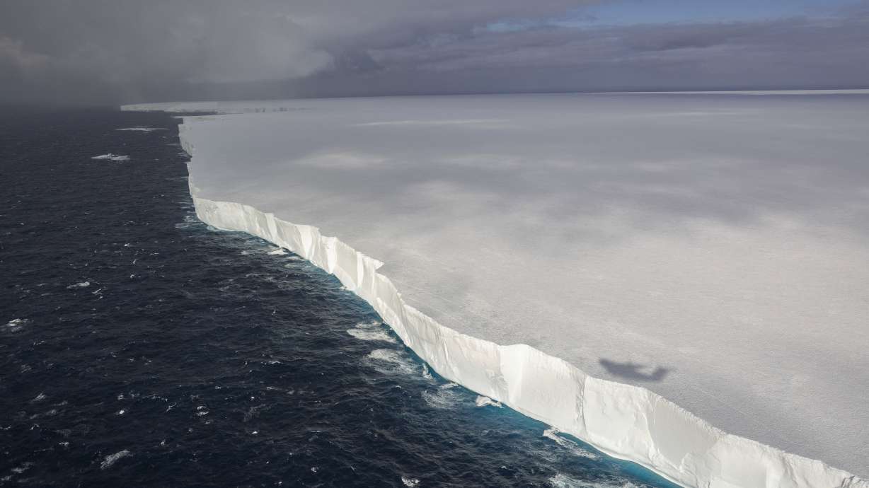 This image provided by the Ministry of Defence shows the iceberg, known as A23a, on Nov. 25, 2024, off the coast of Antarctica.