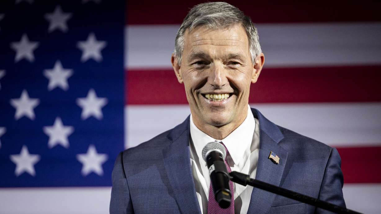 Sen. Mike Kennedy after declaring victory during a watch party for general election results at Moxie Pest Control's Provo location on Nov. 5, 2024. Three bills in Congress could protect Utah lands from future wildfires, Kennedy said.