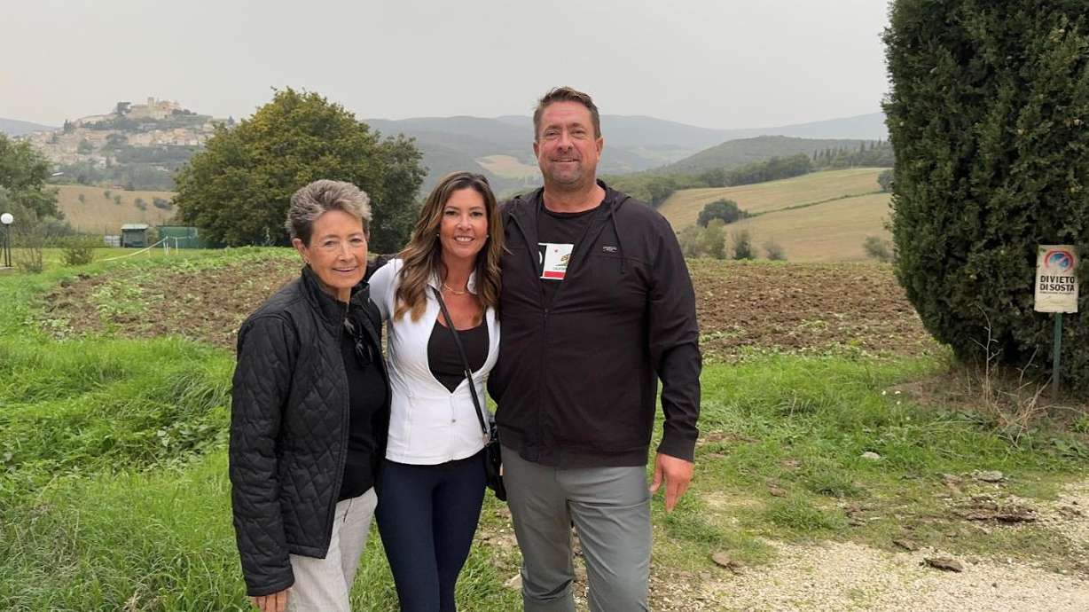 Connie Alexakos with daughter-in-law Kami and son, Ted. Connie was diagnosed with stage four non-smoking lung cancer.