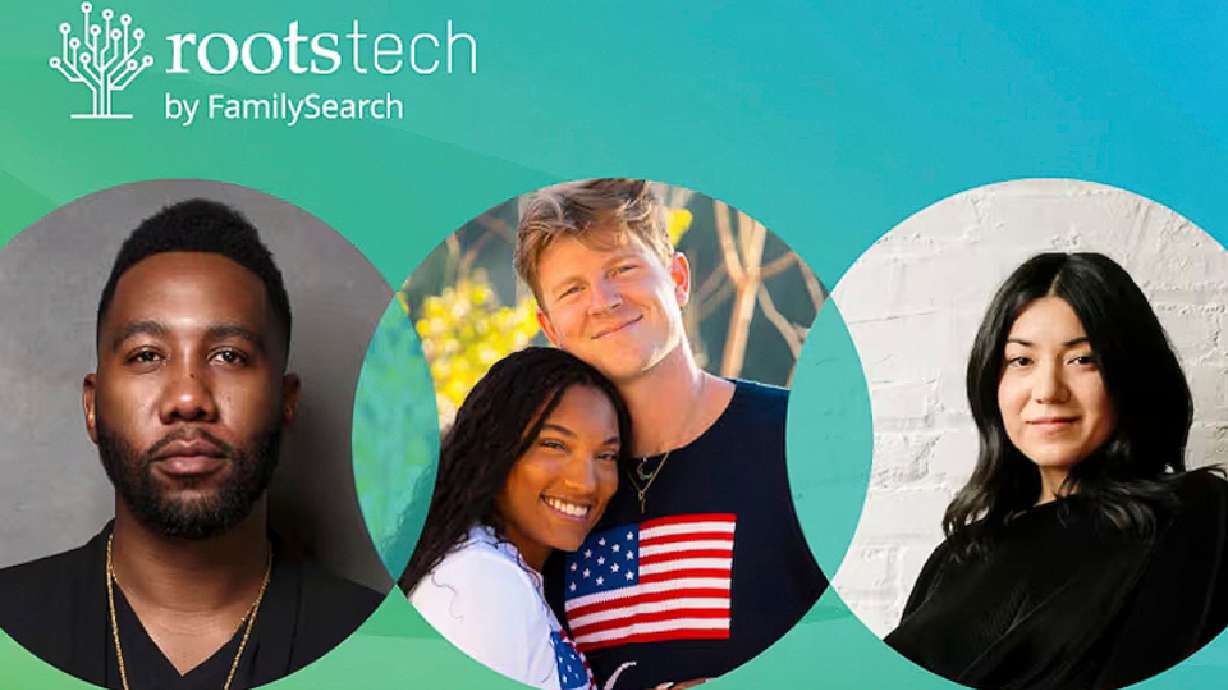 Four keynote speakers for the 2025 RootsTech conference are pictured. The conference is held in Salt Lake City in March.