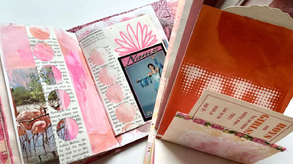 Interested in starting a junk journal? The process is simple: Take recycled scraps and other collected ephemera and paste it onto a page.