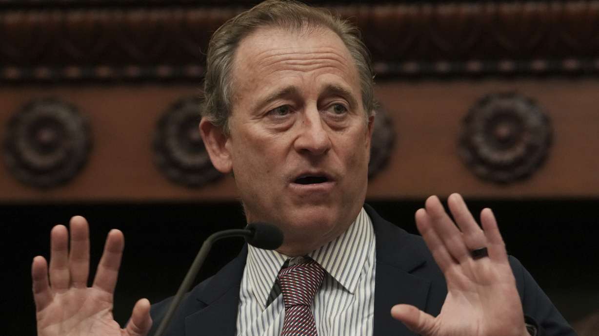 Philadelphia 76ers owner Josh Harris speaks during a news conference in Philadelphia, Monday, Jan. 13, 2025, announcing that the 76ers will partner with Comcast, their current landlord, to build a new arena in South Philadelphia and abandon a deal with the city to build the arena downtown,.