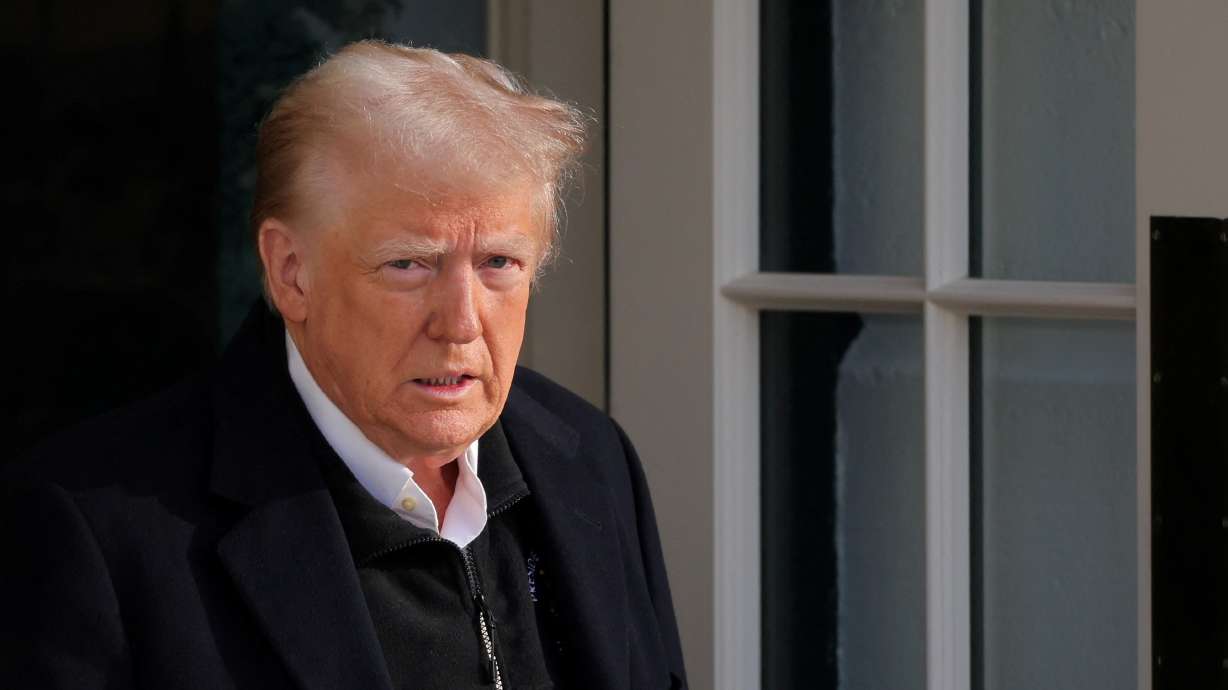 President Donald Trump departs the White House for his first trip as the new president, in Washington, Friday. Trump has been invited to address a joint session of Congress on March 4.