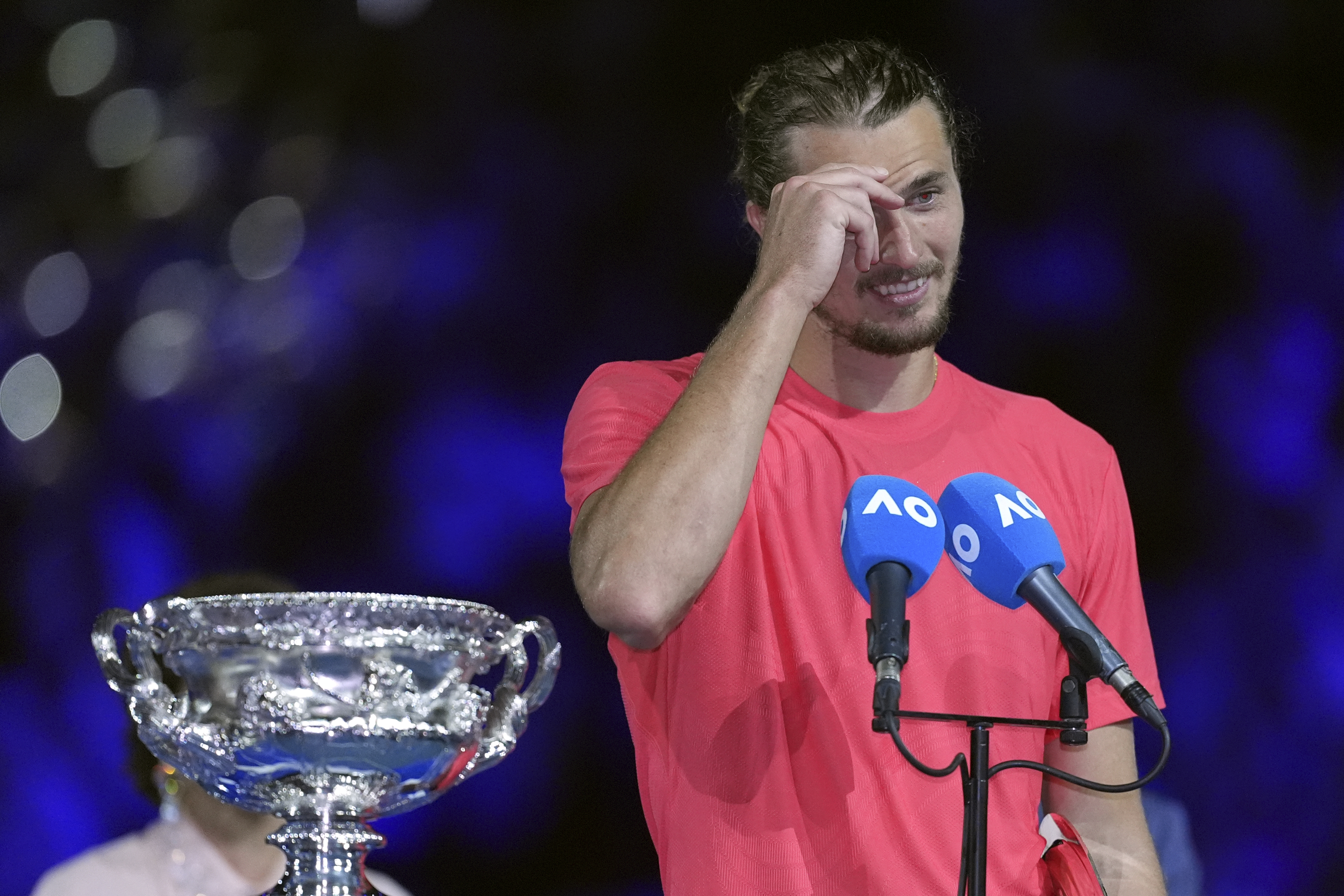 Names of Australian Open runner-up Zverev's past accusers shouted out during trophy ceremony