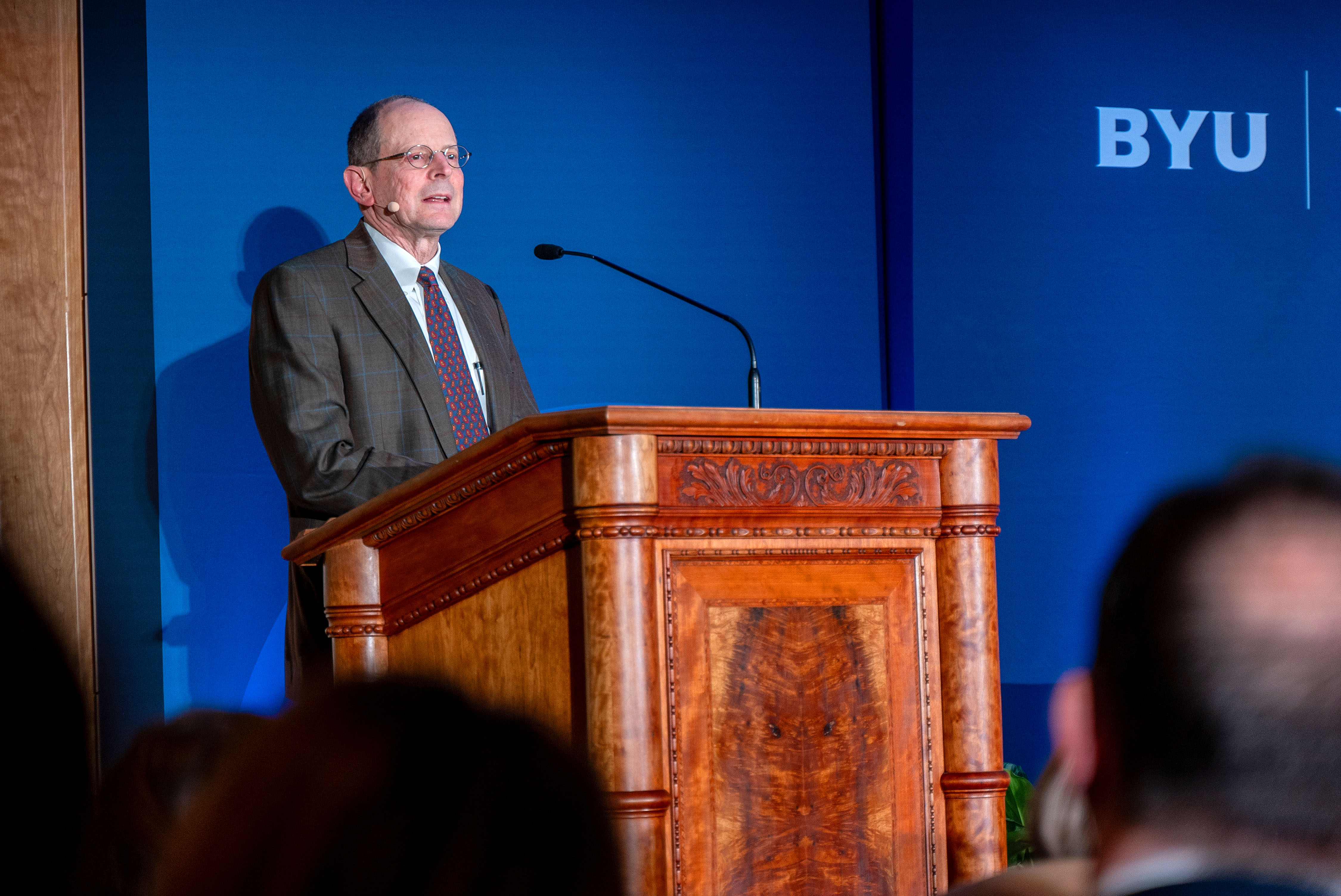 Jonathan Rauch speaks at a Wheatley Institute lecture at BYU’s Hinckley Visitors’ Center in Provo, Utah, on Thursday.