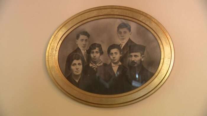 This photograph shows Faye Lincoln's mother, center left, who survived the Auschwitz concentration camp.
