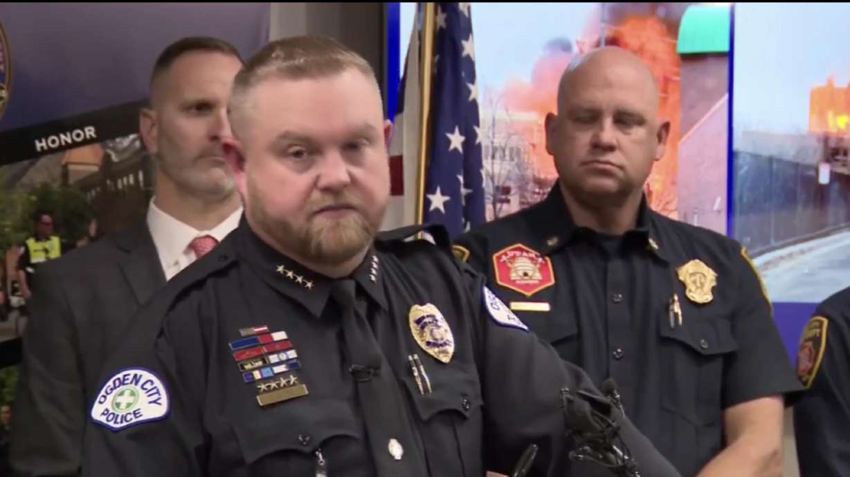 Ogden Police Chief Jacob Sube announces a 16-year-old boy was arrested for investigation of arson related to a weekend fire that destroyed a structure in Ogden.
