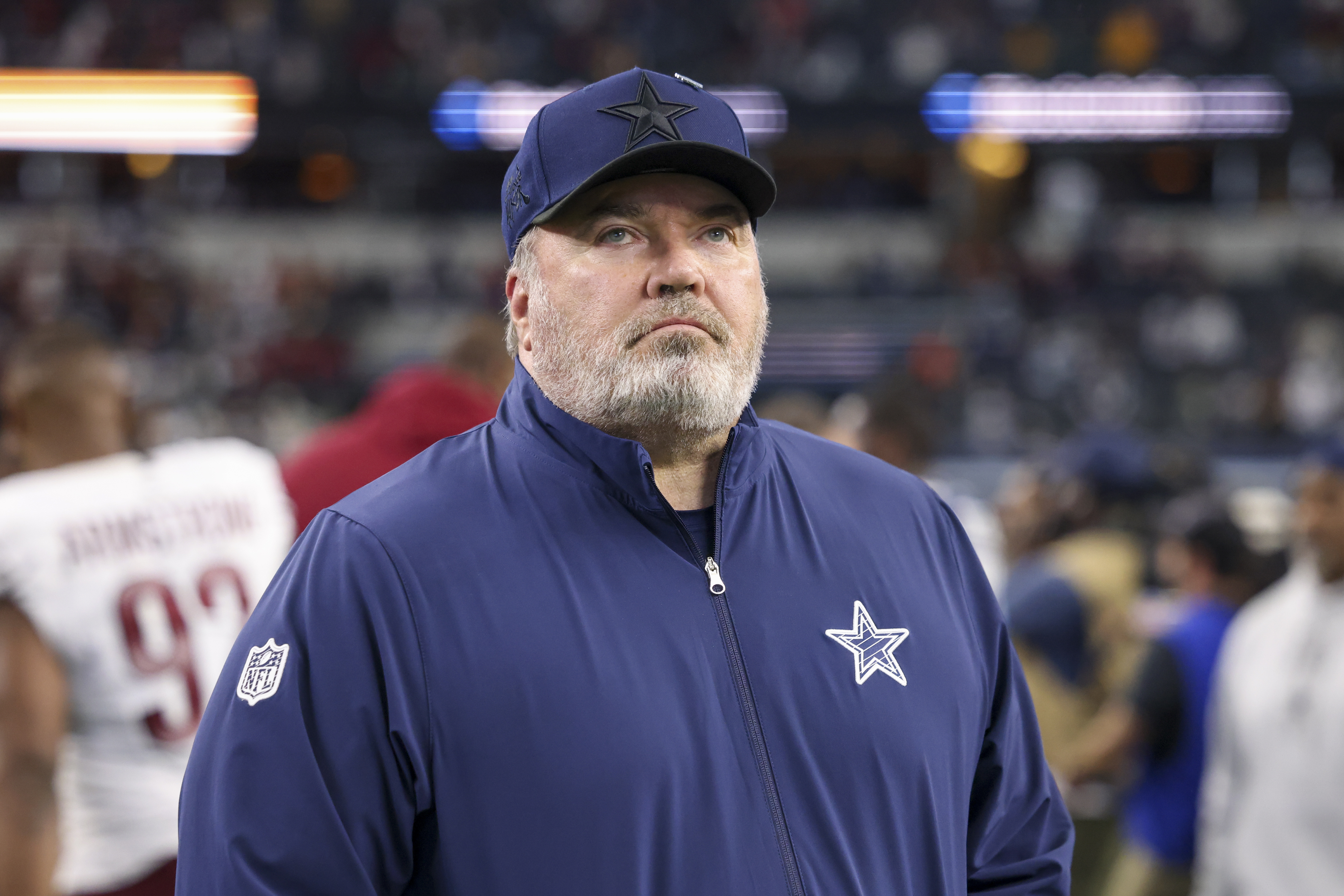 Dallas Cowboys head coach Mike McCarthy walks on the field following an NFL football game against the Washington Commanders, Sunday, Jan. 5, 2025, in Arlington, Texas. The Commanders won 23-19. 