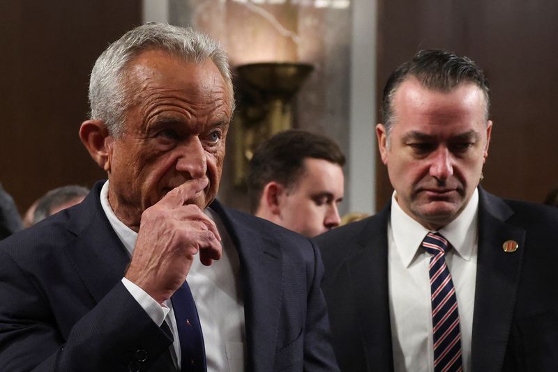 Robert F. Kennedy Jr., President Trump’s nominee to be secretary of Health and Human Services, attends to testify before a Senate Finance Committee confirmation hearing on Capitol Hill in Washington, Wednesday.