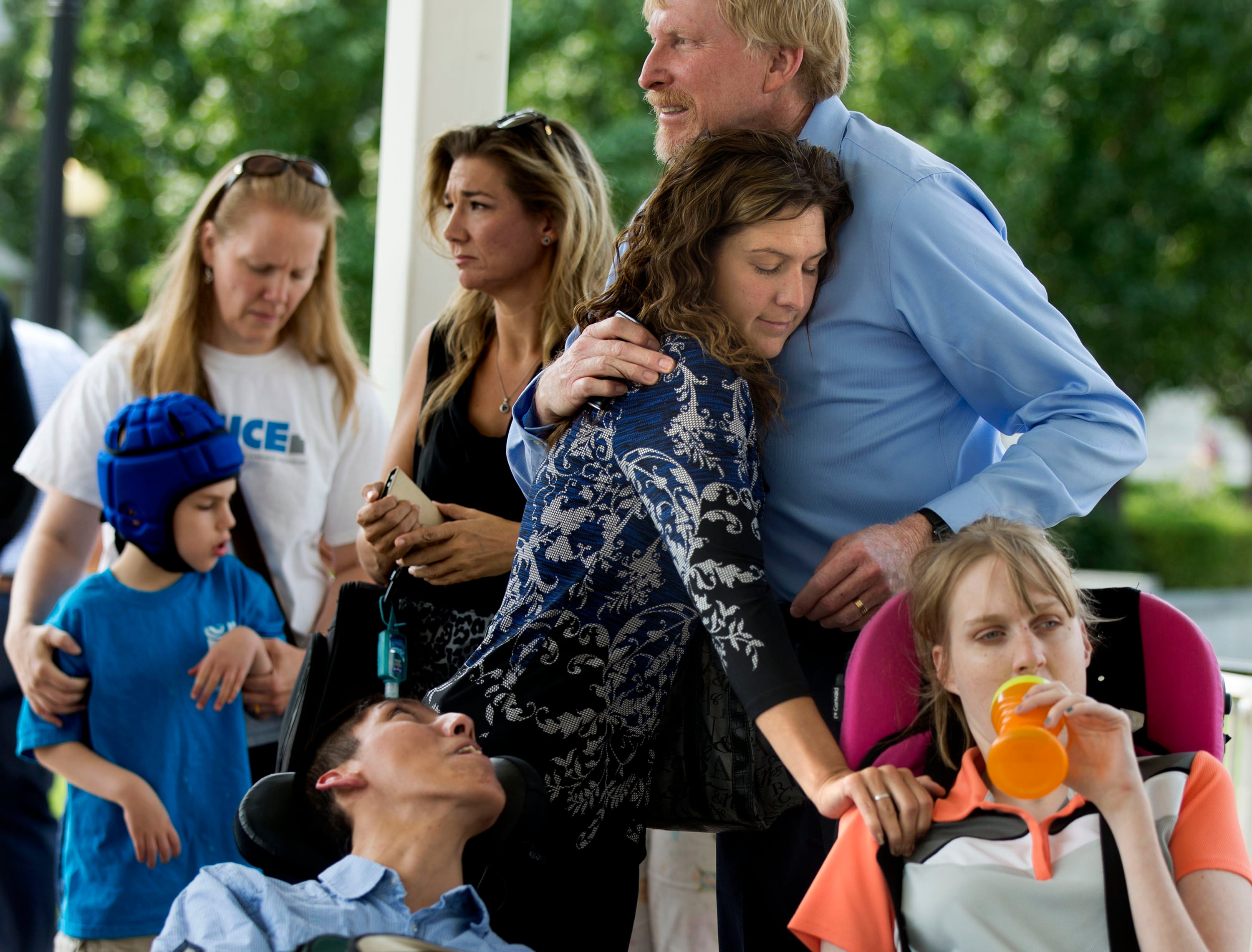 Members of TRUCE, a group supporting a voter initiative, gather in Salt Lake City on Aug. 23, 2018. A resolution under consideration in the Utah Legislature would put a constitutional amendment before Utah voters that would raise the threshold to 60% of the vote to pass citizen initiatives that increase taxes.