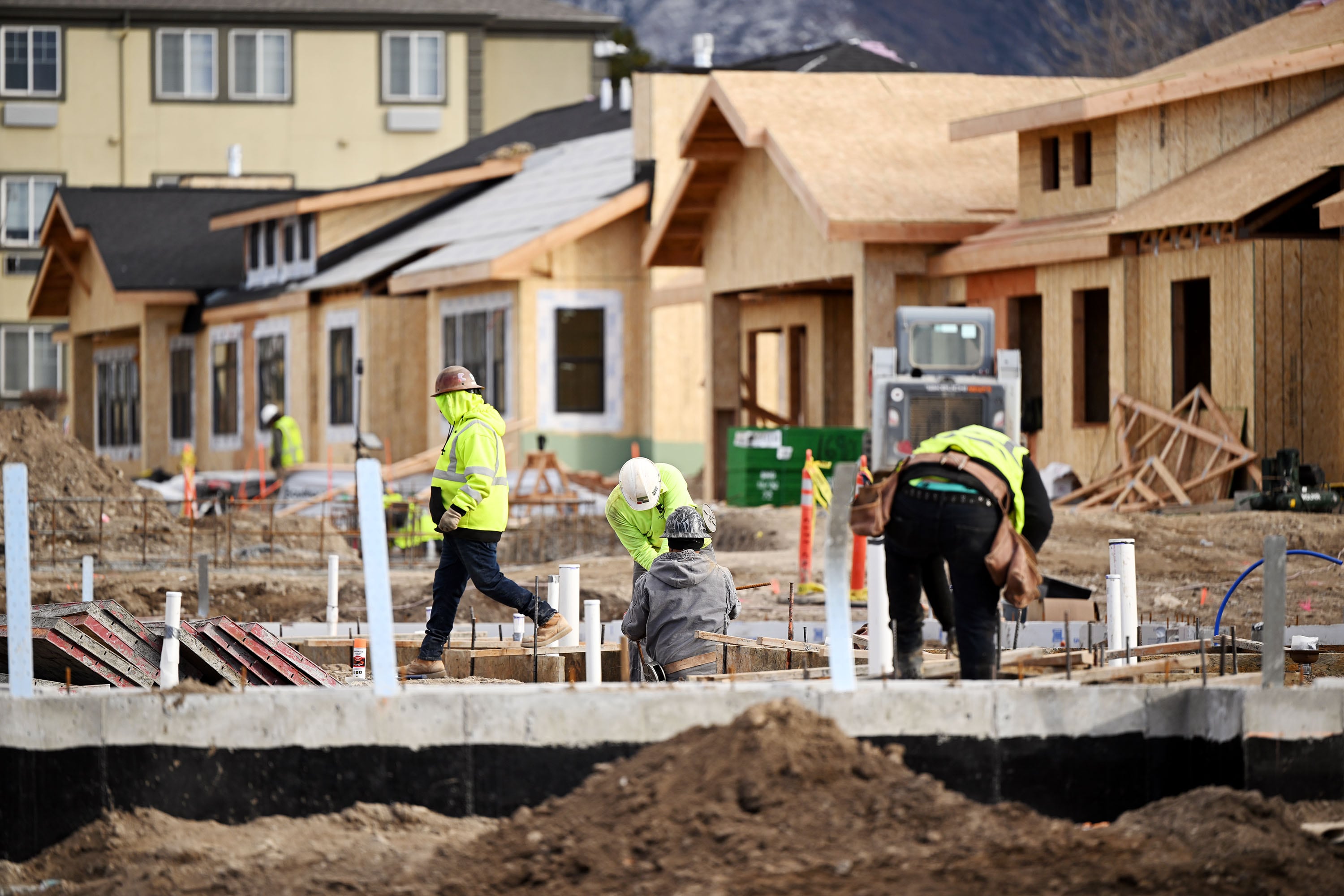 Construction work on the Cottage Homes development in Sandy on Monday Dec. 9, 2024.