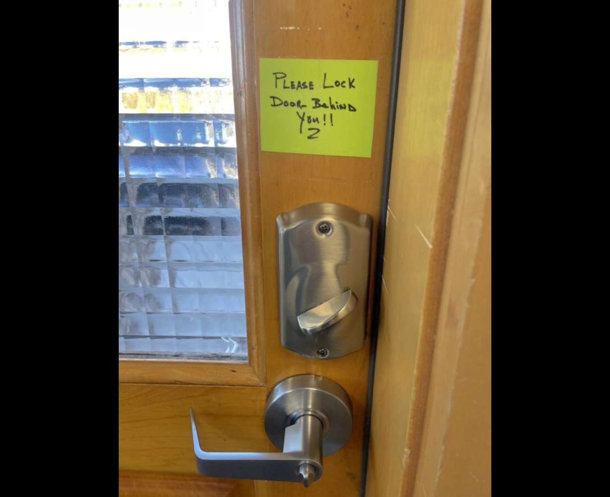 The separate entrance of Out of This World Dentistry in Draper, pictured Thursday. Employees believe the thief got through this entrance when she stole their personal items from the office.