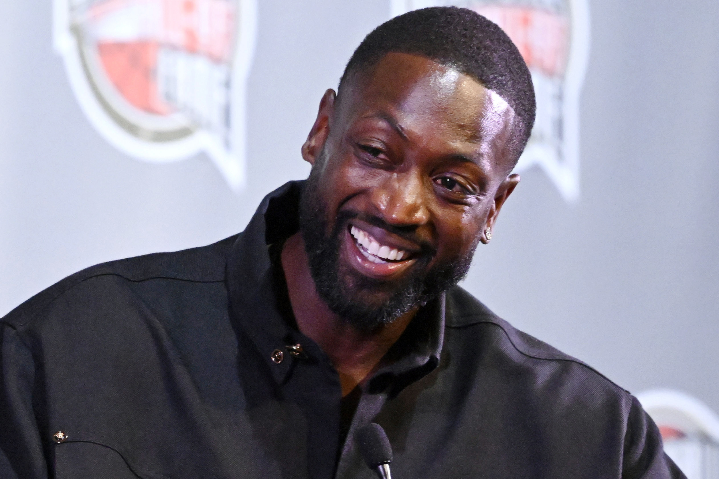 FILE - Basketball Hall of Fame Class of 2023 inductee Dwyane Wade speaks at an NBA news conference at Mohegan Sun, Friday, Aug. 11, 2023, in Uncasville, Conn. 