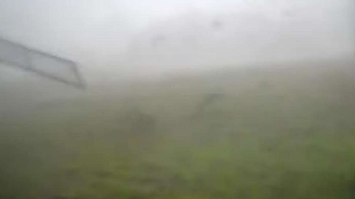 A camera catches wind speeds up to 145 mph during a tornado in Conroe, Texas.