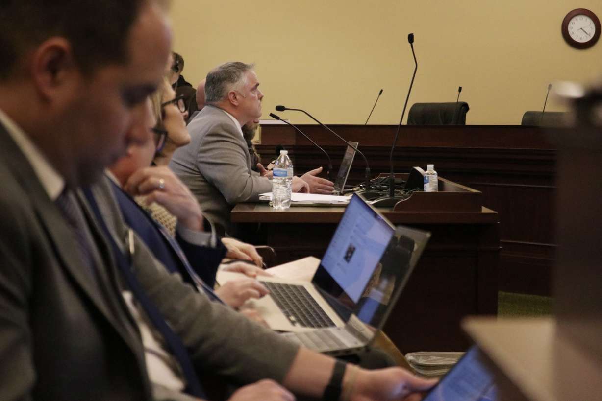 Utah deputy auditor general Brian Dean presents a legislative audit Friday on the Utah Attorney General's Office at the state Capitol.