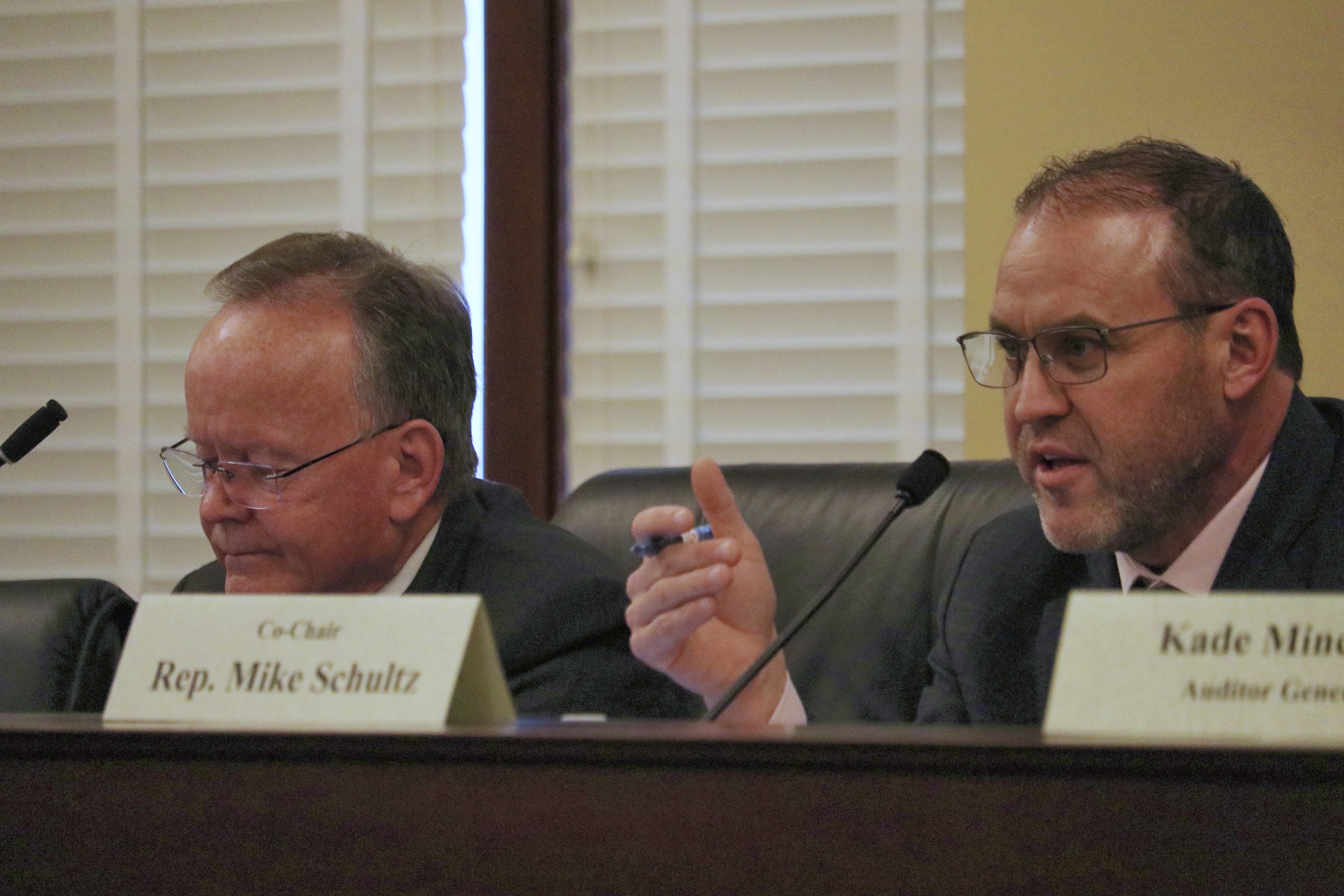 Rep. Mike Schultz asks questions during a legislative audit presentation Friday on the Attorney General's Office at the Utah State Capitol.