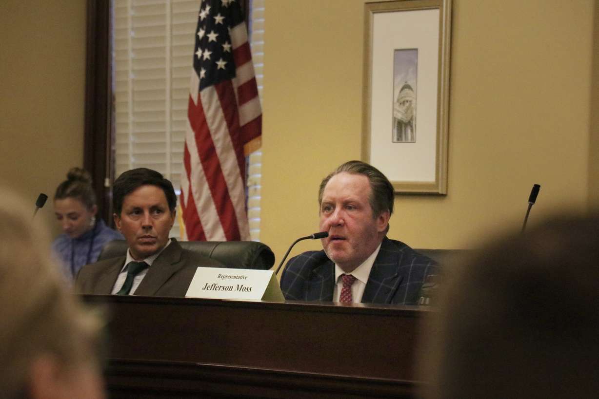 Rep. Jefferson Moss asks questions during a legislative audit presentation Friday on the Utah Attorney General's Office at the state Capitol.