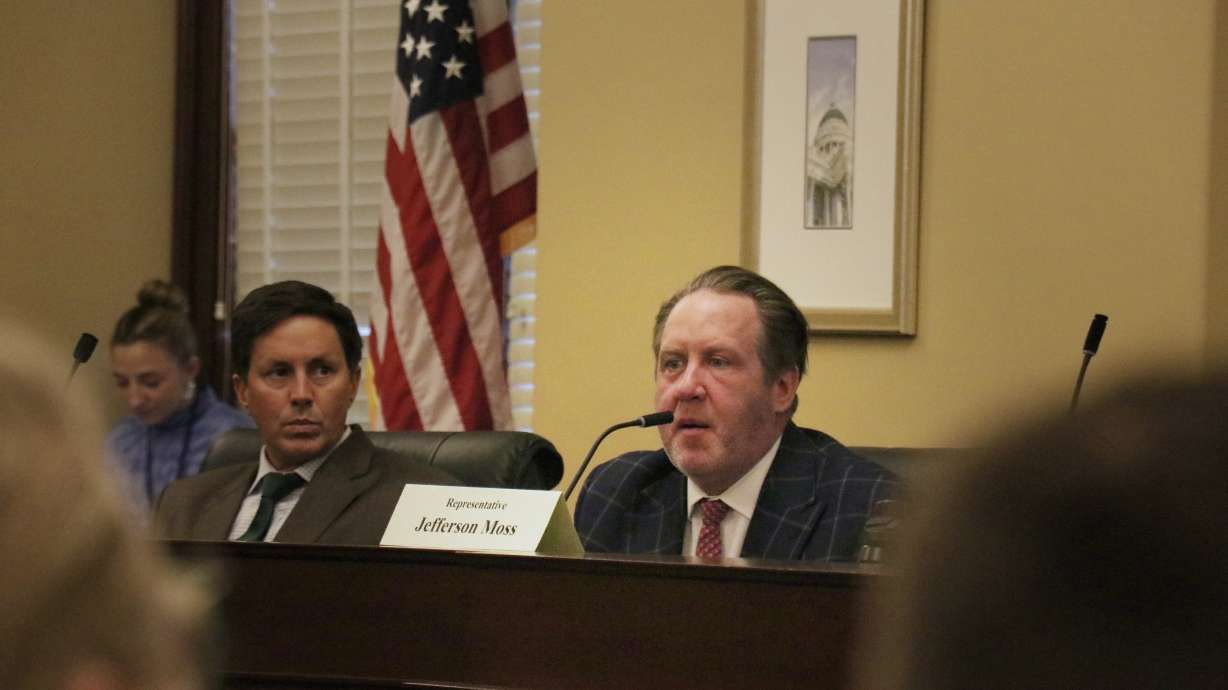 House Majority Leader Rep. Jefferson Moss asks questions during a presentation on Jan. 31 at the state Capitol. Moss is stepping down to take a key role in Gov. Spencer Cox's cabinet.