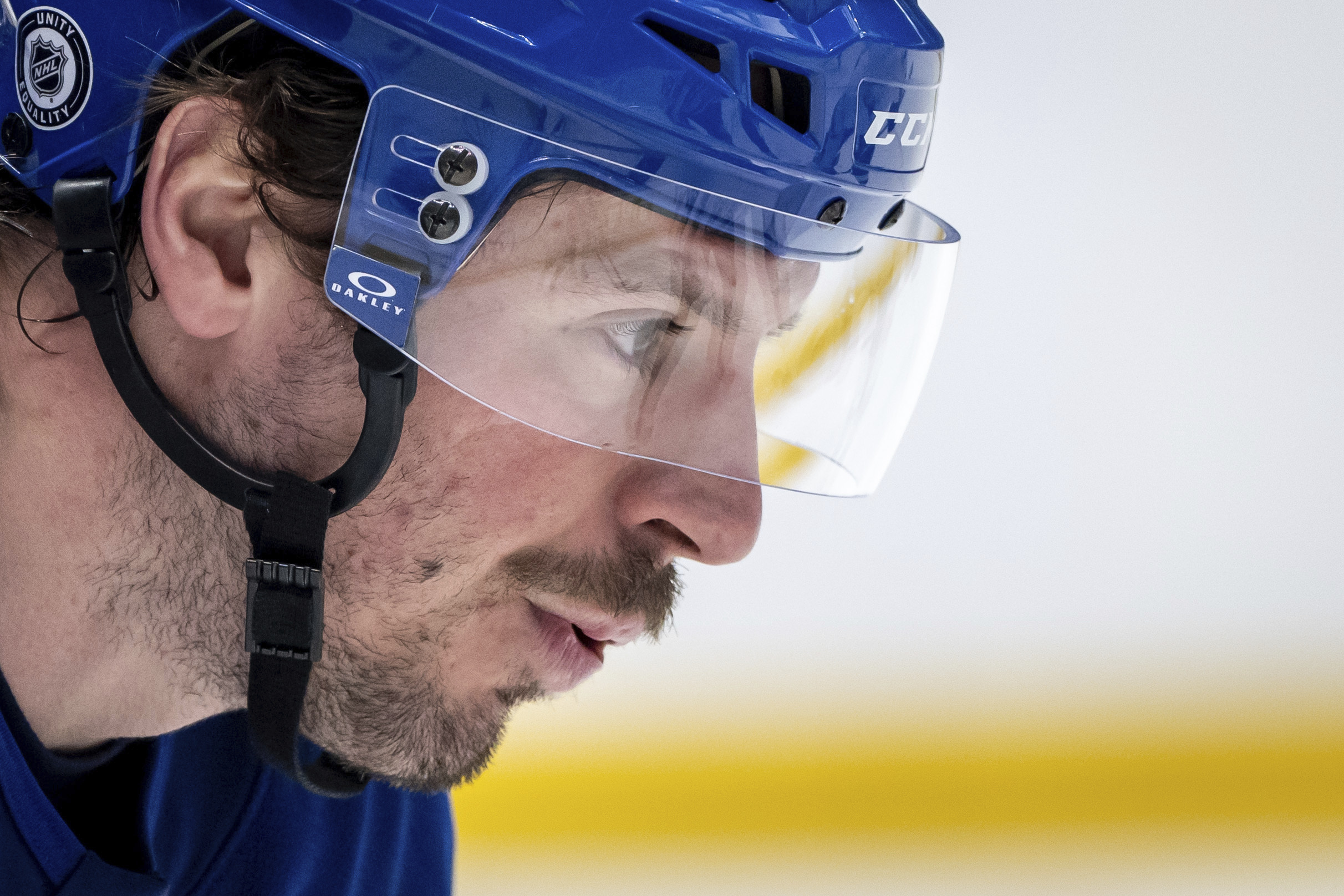 Vancouver Canucks' J.T. Miller waits for a face off during the second period of an NHL hockey game against the Los Angeles Kings in Vancouver, British Columbia, Thursday, Jan. 16, 2025. 