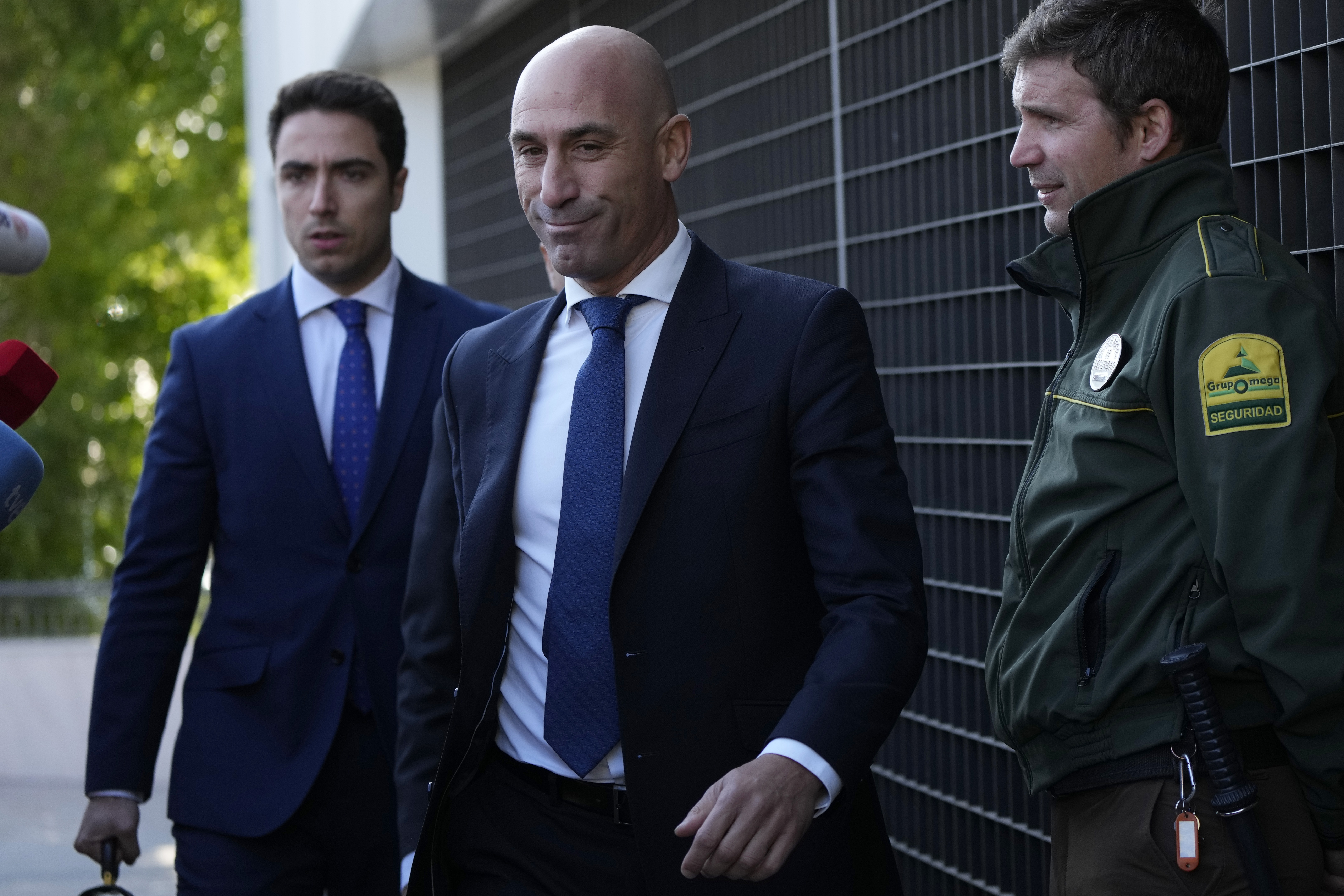 FILE - The former president of Spain's soccer federation Luis Rubiales arrives at the National Court in Madrid, Spain, Monday, April. 29, 2024. Rubiales will testify on Monday as a defendant for alleged corruption during his time at the head of the organization. 