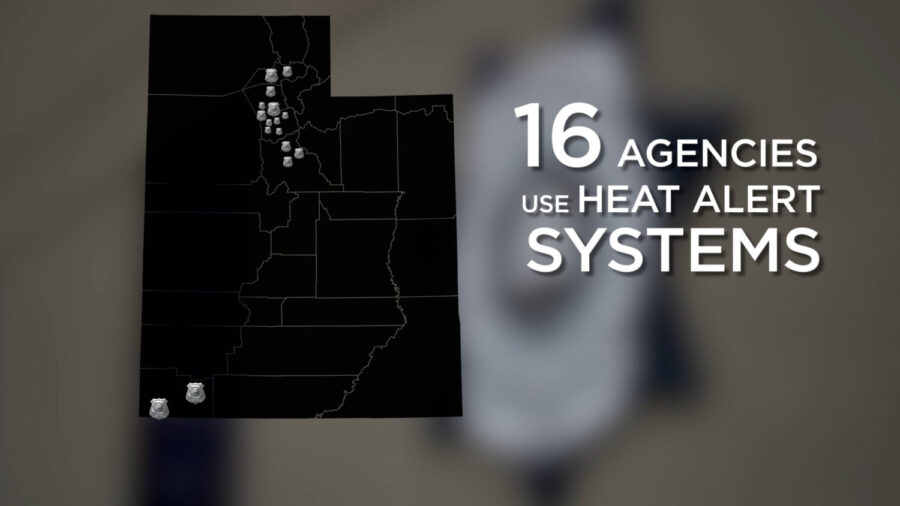 A graphic shows heat alert system at Utah agencies.