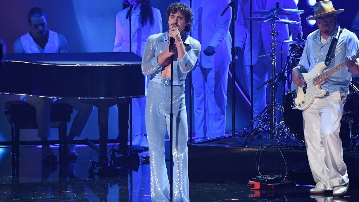 Benson Boone performs on stage during the 67th Annual Grammy Awards on Feb. 2, 2025. Boone was supposed to headline a new festival in Salt Lake City this October, but it's no longer taking place.
