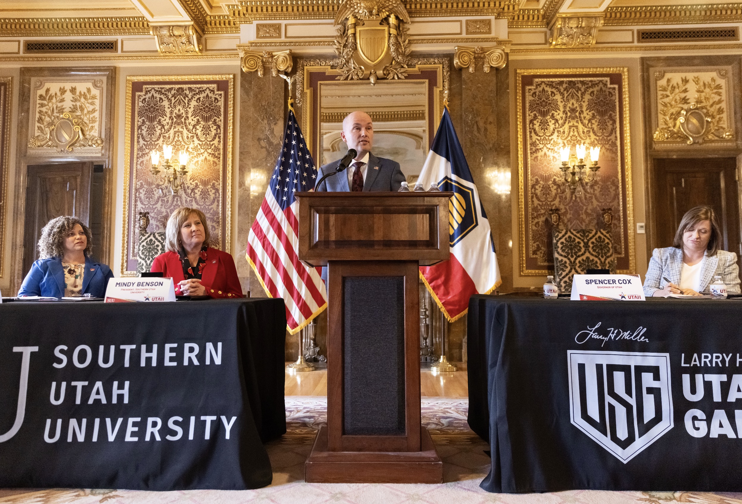 Utah Gov. Spencer Cox speaks at an event Monday at the Utah Capitol celebrating Salt Lake City and Salt Lake County hosting the 2030 State Games of America.