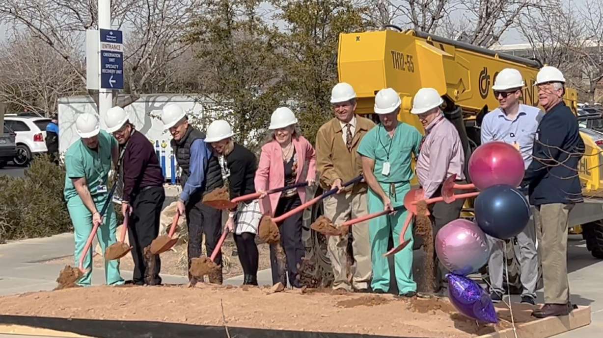 Ground is broken on a new surgical tower at the St. George Regional Hospital on Monday. The tower will provide more operating rooms for an expanding population.