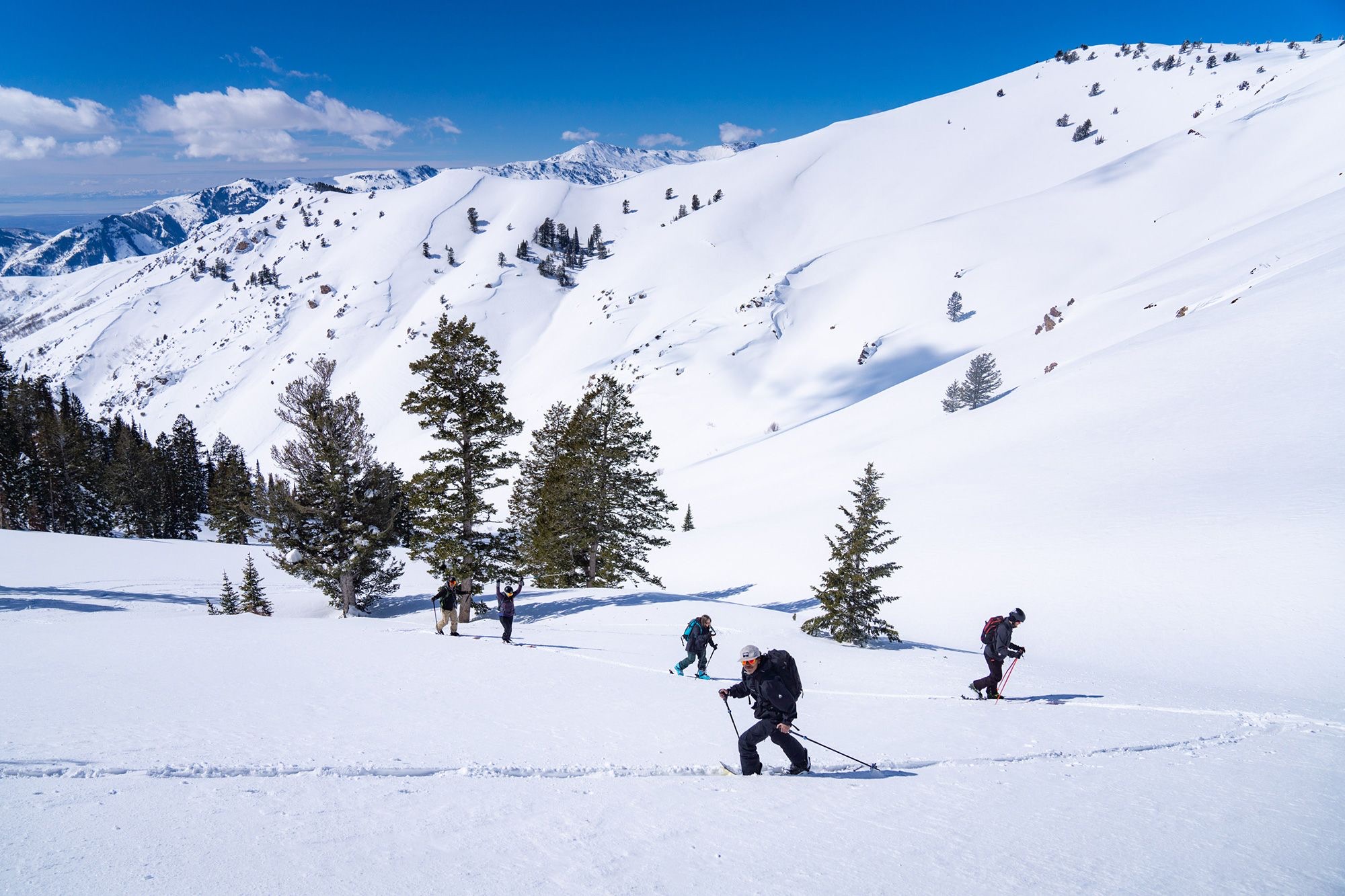 Powder Mountain in allows uphill travel during the ski resort’s operating hours in designated areas and on approved routes.