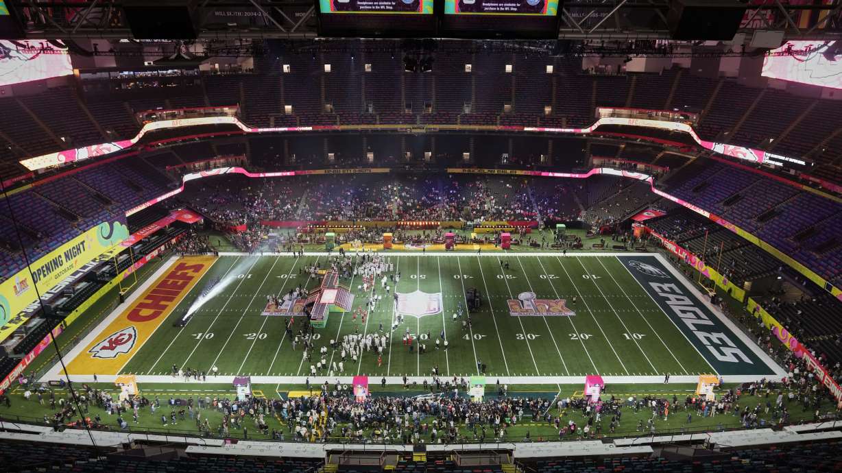 The Kansas City Chiefs participate during Super Bowl 59 Opening Night, Monday, Feb. 3, 2025, in New Orleans, ahead of the NFL football game between the Philadelphia Eagles and the Kansas City Chiefs Sunday.