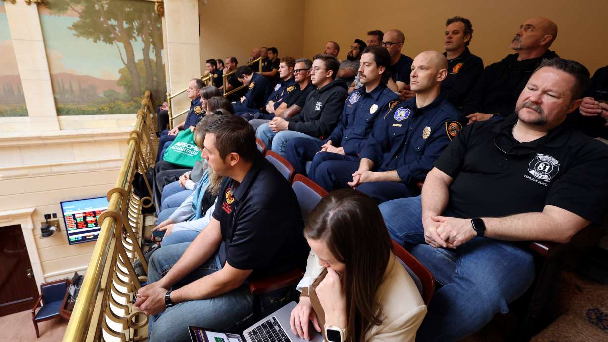 Jeff Kauffmann and other union members wait to hear discussion and voting on HB267, a bill that would ban collective bargaining, at the Capitol in Salt Lake City on Wednesday. The Senate adjourned without addressing the bill Wednesday.