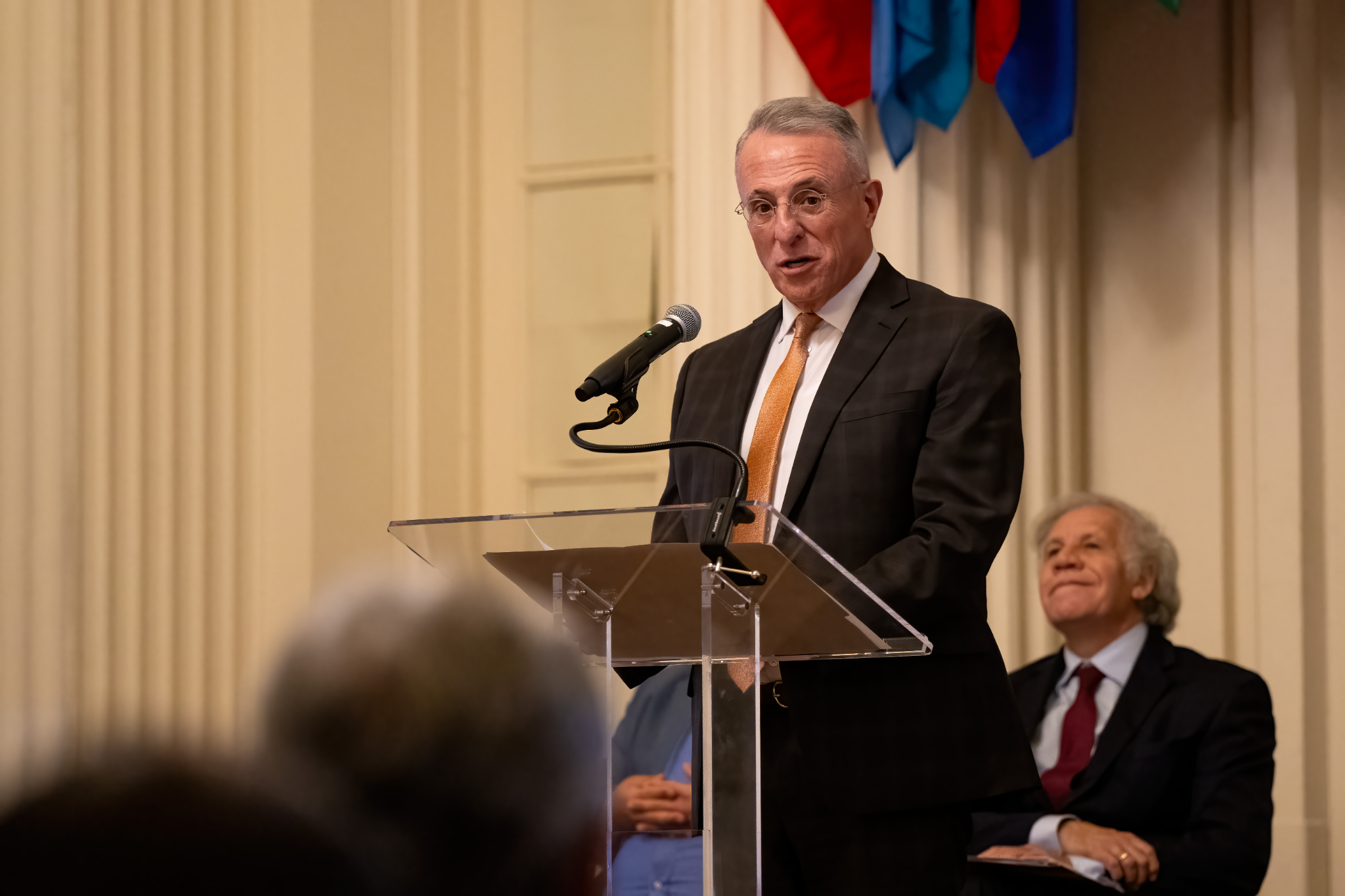 Elder Ulisses Soares of the Quorum of the Twelve Apostles of The Church of Jesus Christ of Latter-day Saints speaks at the 2025 International Religious Freedom Summit, held at the House of the Americas in Washington, on Monday. 