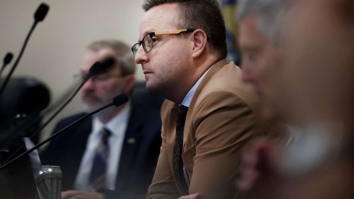 Sen. Brady Brammer, R-Highland, during a Senate Revenue and Taxation Committee meeting at the Capitol in Salt Lake City on Jan. 29. Brammer is sponsoring a bill that would raise the bar for the courts to pause laws that might be unconstitutional.