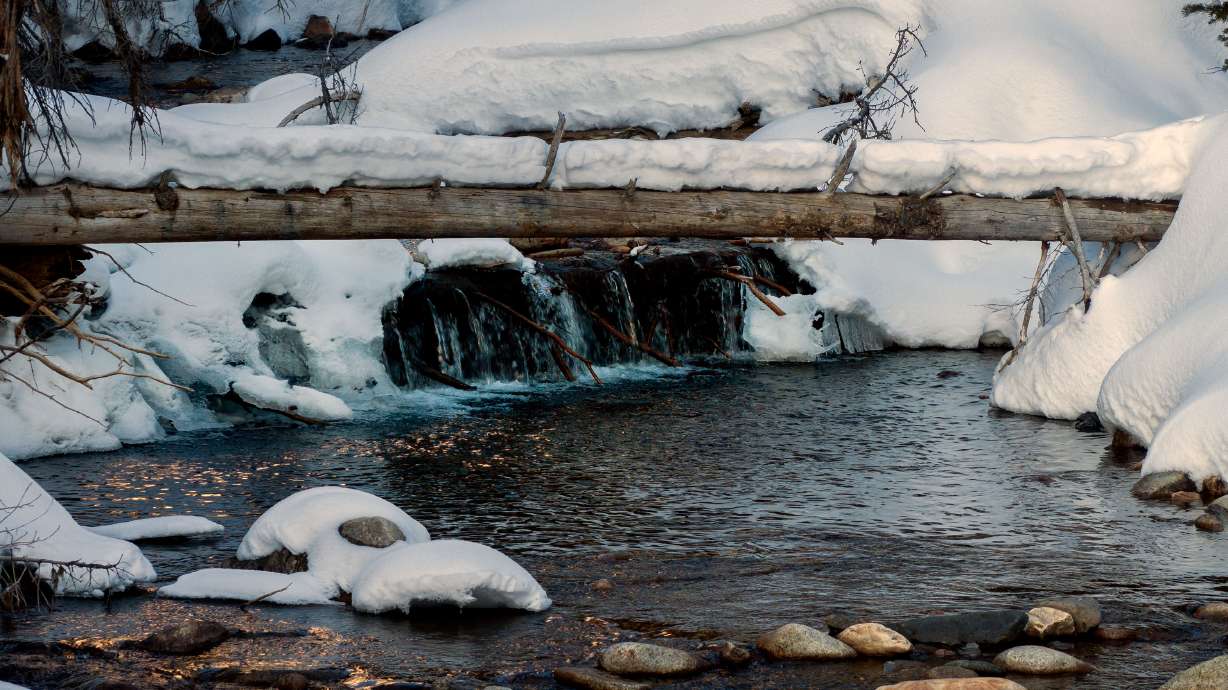 Snow and water in Little Cottonwood Canyon on Jan. 26. Some residents of Davis and Weber counties have noticed their water smelling of chlorine this week.