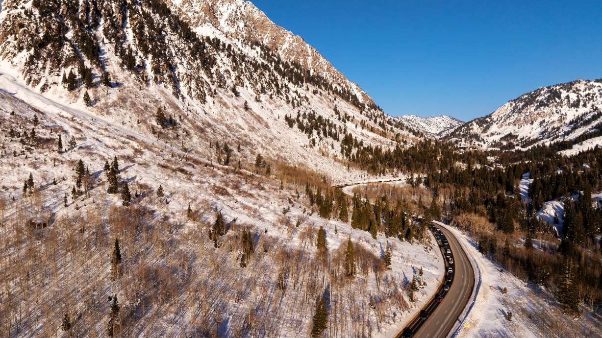 Snow in Little Cottonwood Canyon on Jan. 26. A state senator wants to work with the federal government on land trades and facility acquisitions to create two new state parks for Big Cottonwood Canyon and Little Cottonwood Canyon.