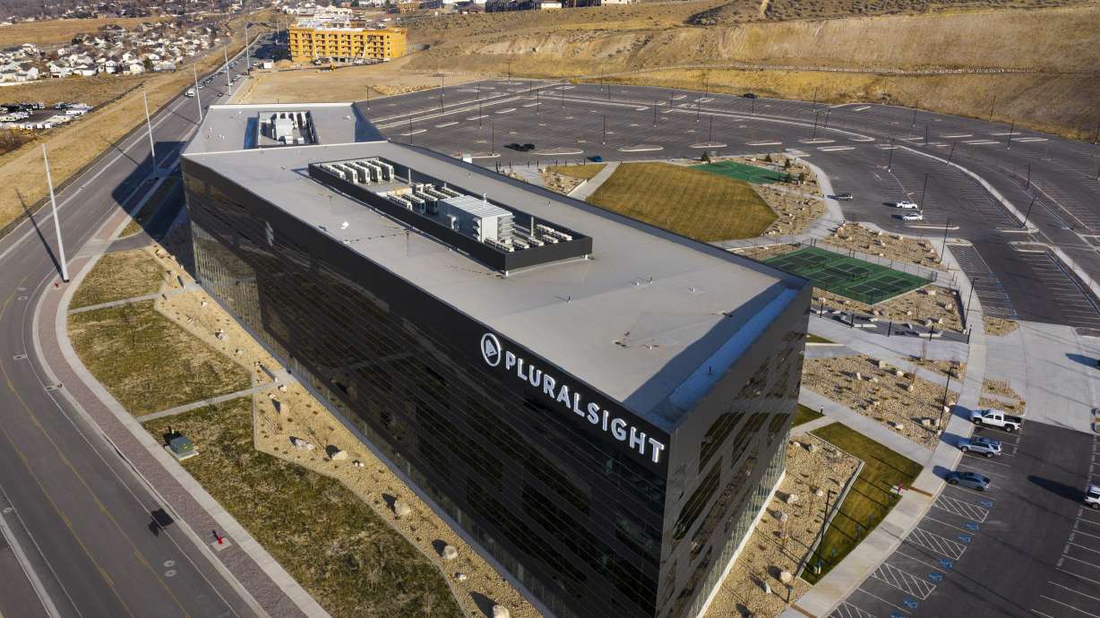 Draper-based online education company Pluralsight settled a class action lawsuit on Tuesday for $20 million. The company's building in Draper is pictured here on Dec. 8, 2020.