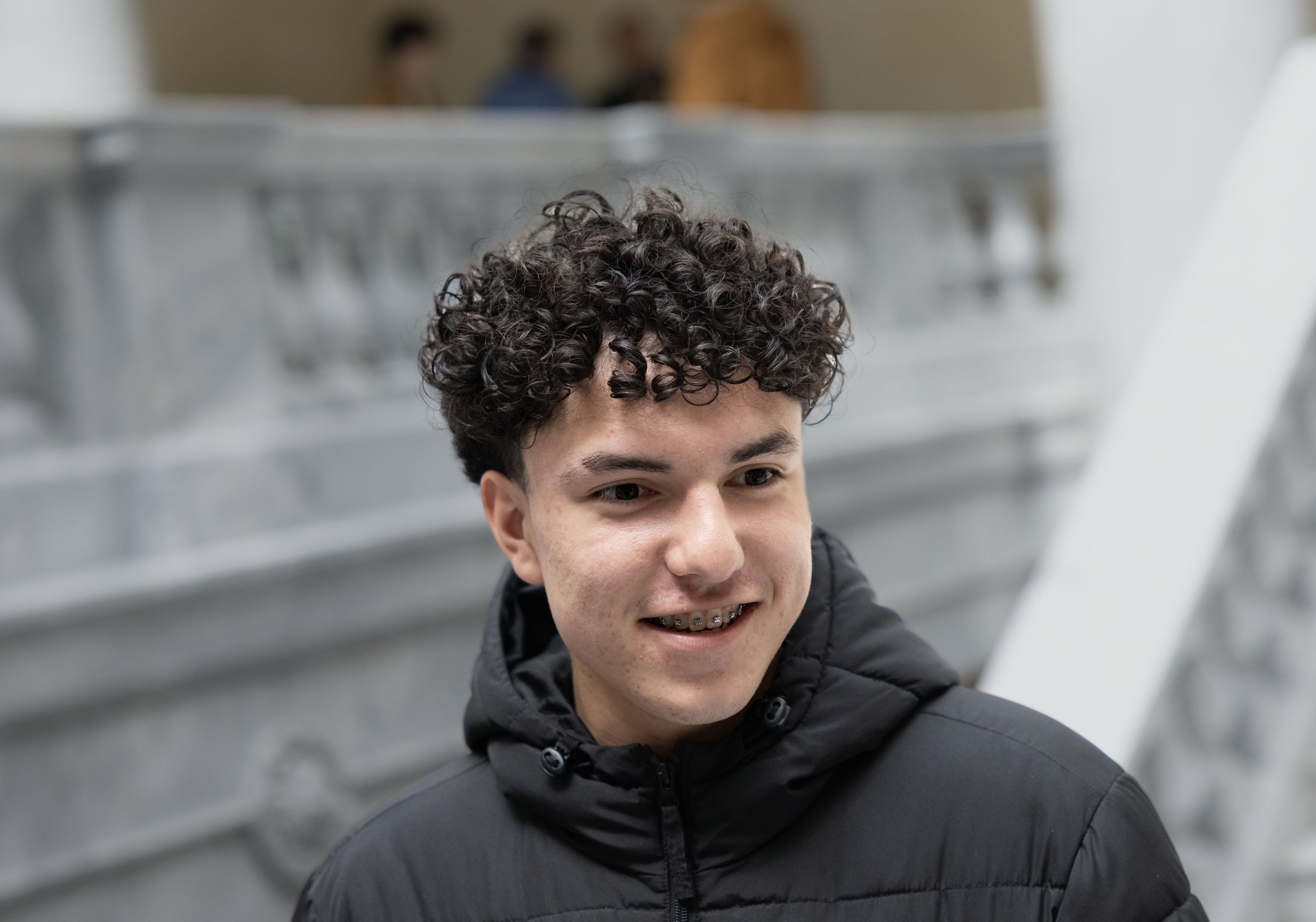 Maximiliano Rojas, of Orlando, Fla., is asked how he spells “Utahn” at the Capitol in Salt Lake City on Thursday. Sen. Daniel McCay, R-Riverton, has introduced a bill which would officially give people from Utah the nickname Utahns, not Utahans.