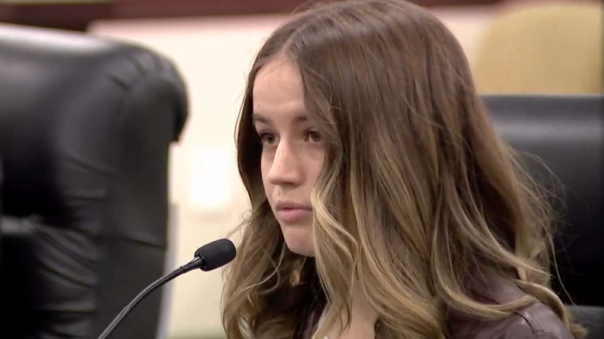 Shari Franke speaks at the Utah Capitol on Oct. 17, 2024. Consumers have a choice to support victims, not profiteers, when engaging with true crime.