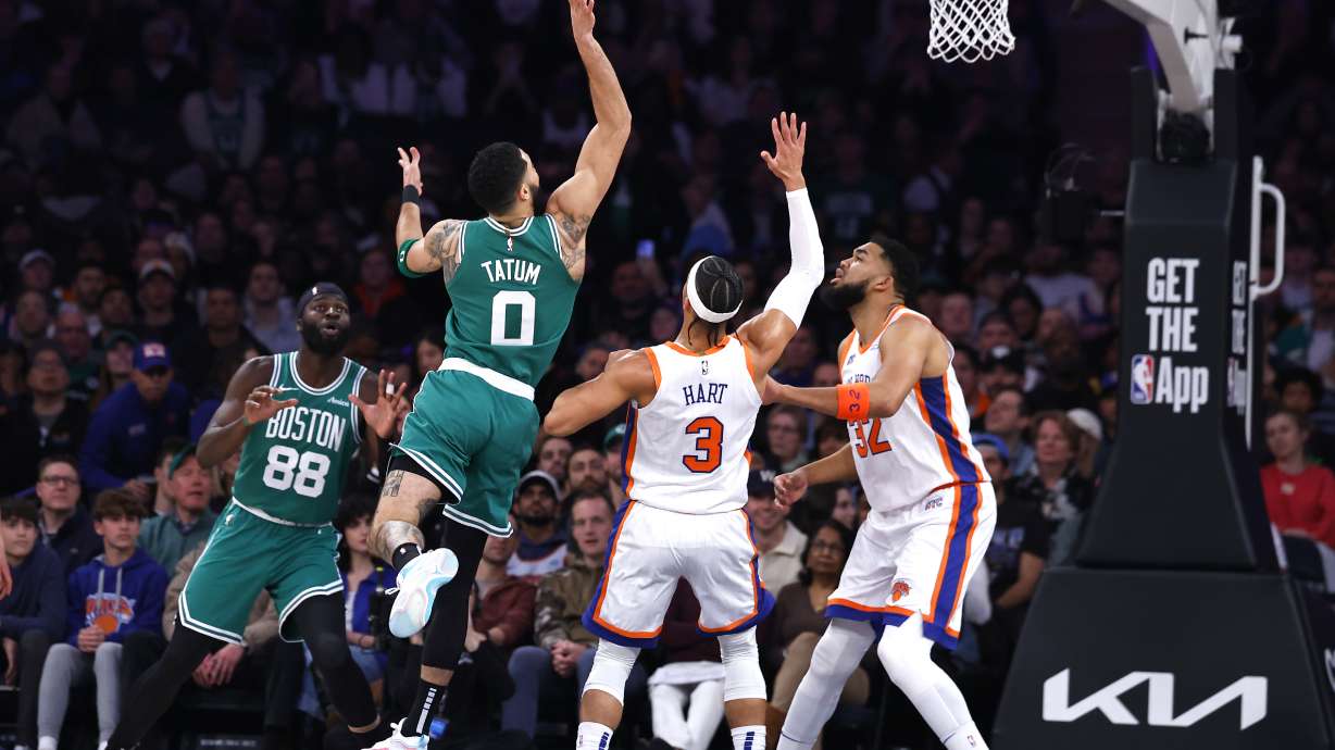 Tatum scores 40 points as the Celtics easily beat the Knicks for the 2nd time this season, 131-104 | KSL.com
