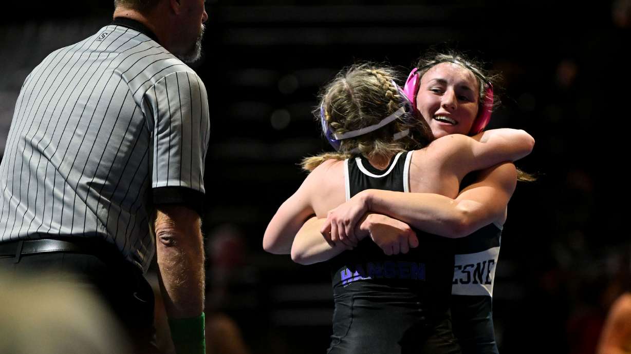 High school wrestlers compete in the Ross Brunson All-Star Dual at UVU’s UCCU Center in Orem on Wednesday, Jan. 8, 2025.