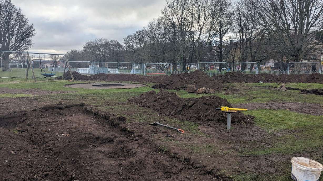 Scores of unexploded bombs dating from World War II have been recovered from a children's playground in Wooler, northern England.
