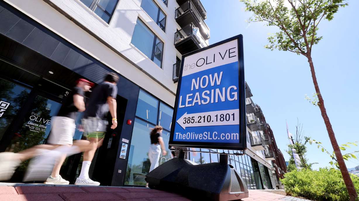 The Olive Apartments are seen in the Salt Lake Valley on July 10, 2023. Last month, the Salt Lake area was ranked the nation's fourth-most affordable rental market by Redfin.