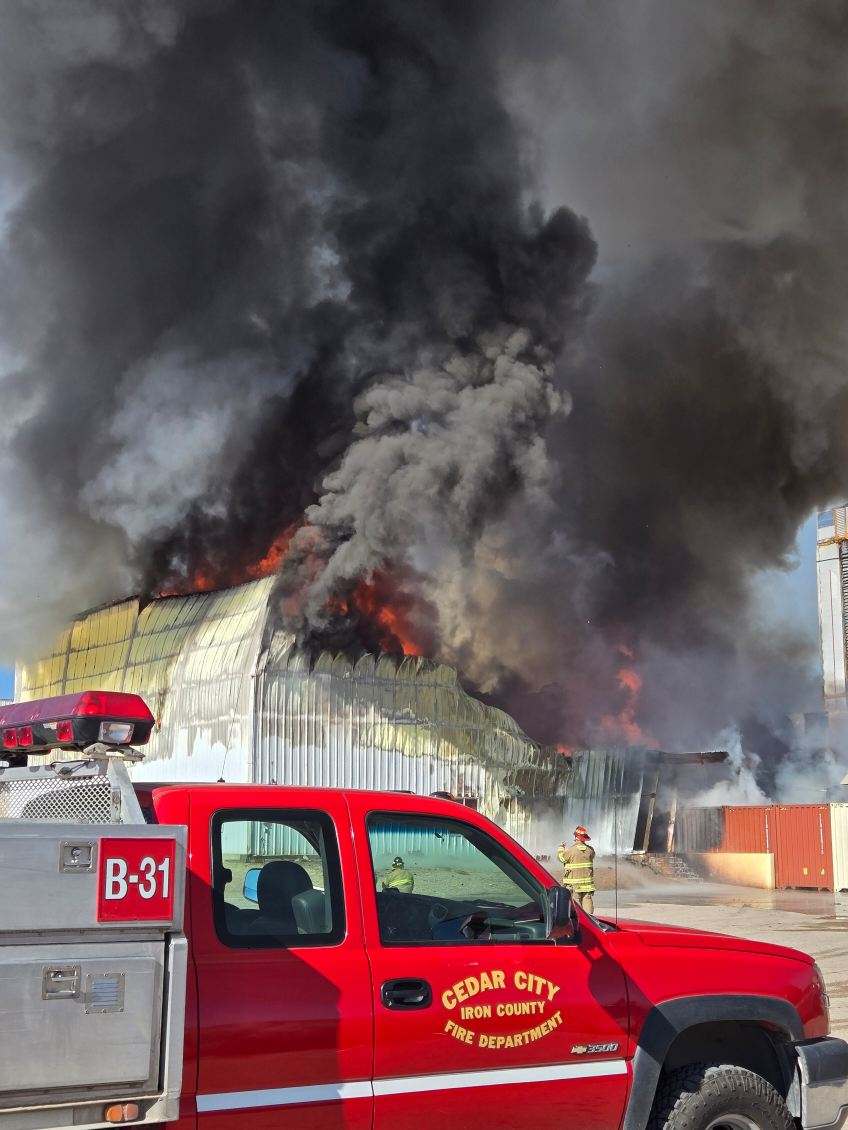 Manufacturing plant burns down in Cedar City