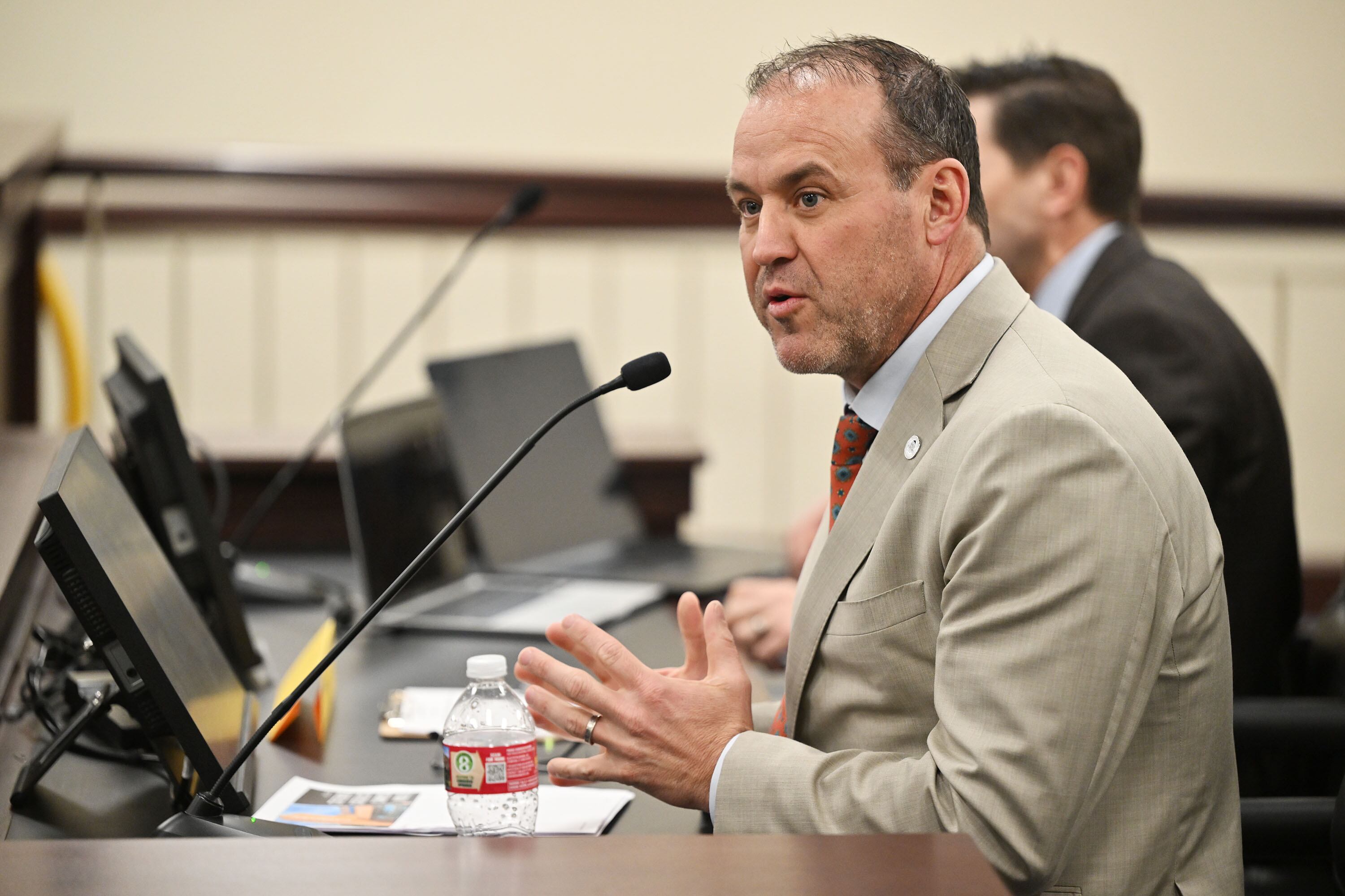 Utah House Speaker Mike Schultz, R-Hooper, presents HB447. Statewide Catalyst Campus Model, his bill to create "catalyst campus programs" at Utah high schools, during a hearing at the Capitol in Salt Lake City on Monday.