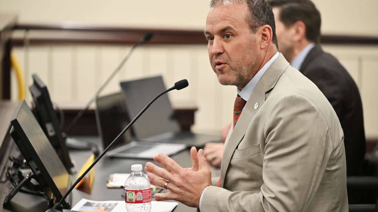 Utah House Speaker Mike Schultz, R-Hooper, presents HB447. Statewide Catalyst Campus Model, his bill to create "catalyst campus programs" at Utah high schools, during a hearing at the Capitol in Salt Lake City on Monday.