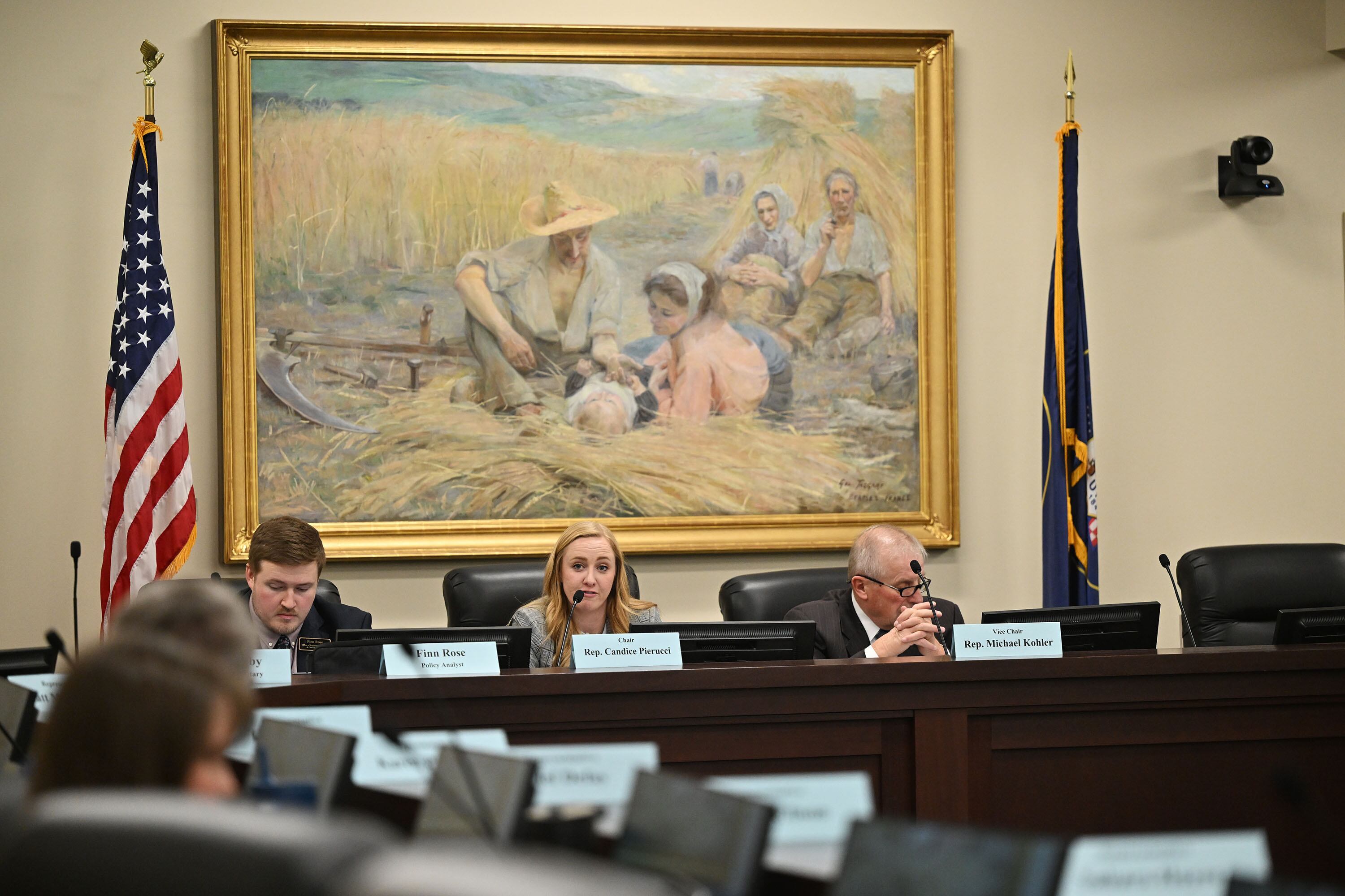 Rep. Candice B. Pierucci, R-Herriman, chair of House Education Committee, speaks during a hearing where Utah House Speaker Mike Schultz presented HB447, Statewide Catalyst Campus Model, at the Capitol in Salt Lake City on Monday.