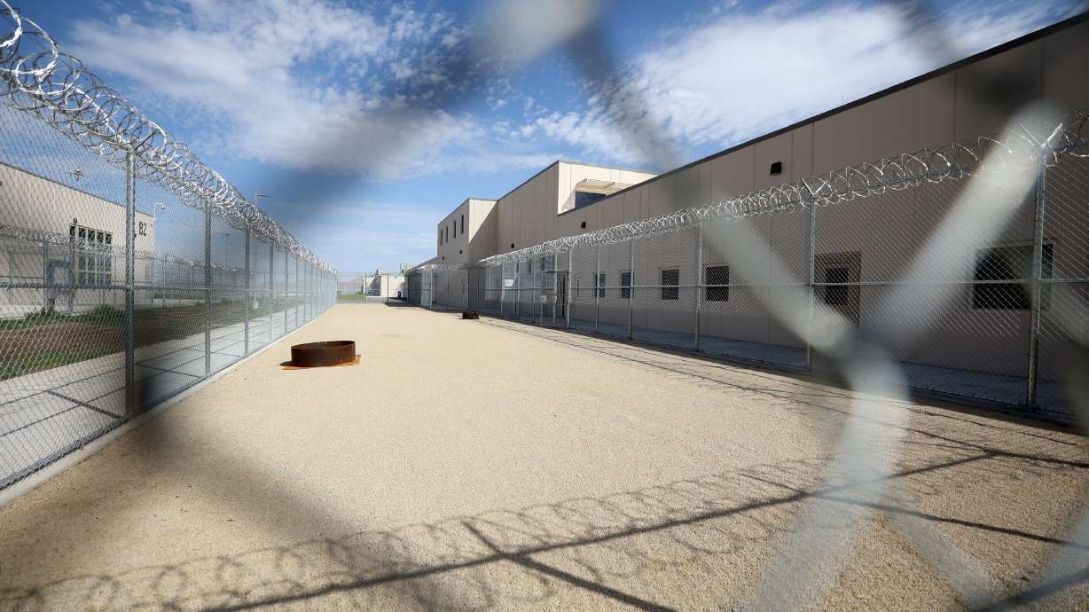 An outdoor space for spiritual and religious ceremonies, such as sweat lodges, is pictured at the new Utah State Correctional Facility in Salt Lake City on Thursday, June 30, 2022.