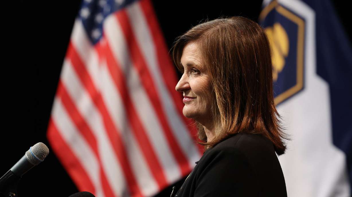 Salt Lake County Mayor Jenny Wilson pictured in Salt Lake City on Oct. 3, 2024. The County Council on Tuesday approved a sales tax ordinance to fund transportation improvements and address jail overcrowding.