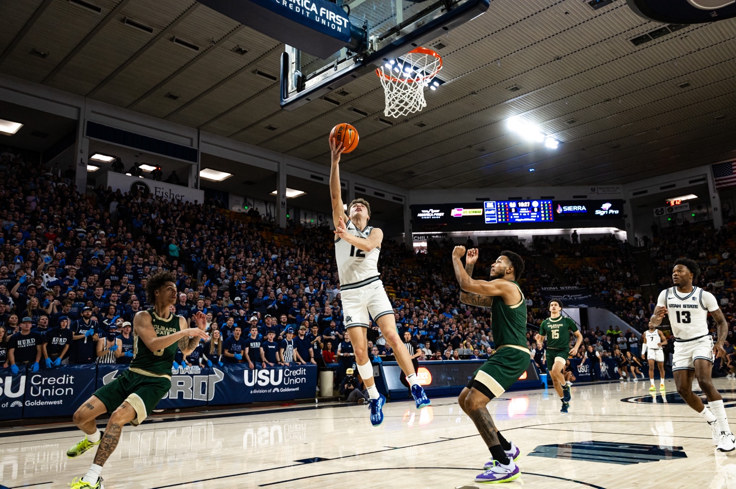 Utah State holds on to beat Colorado State Rams 93-85 at home